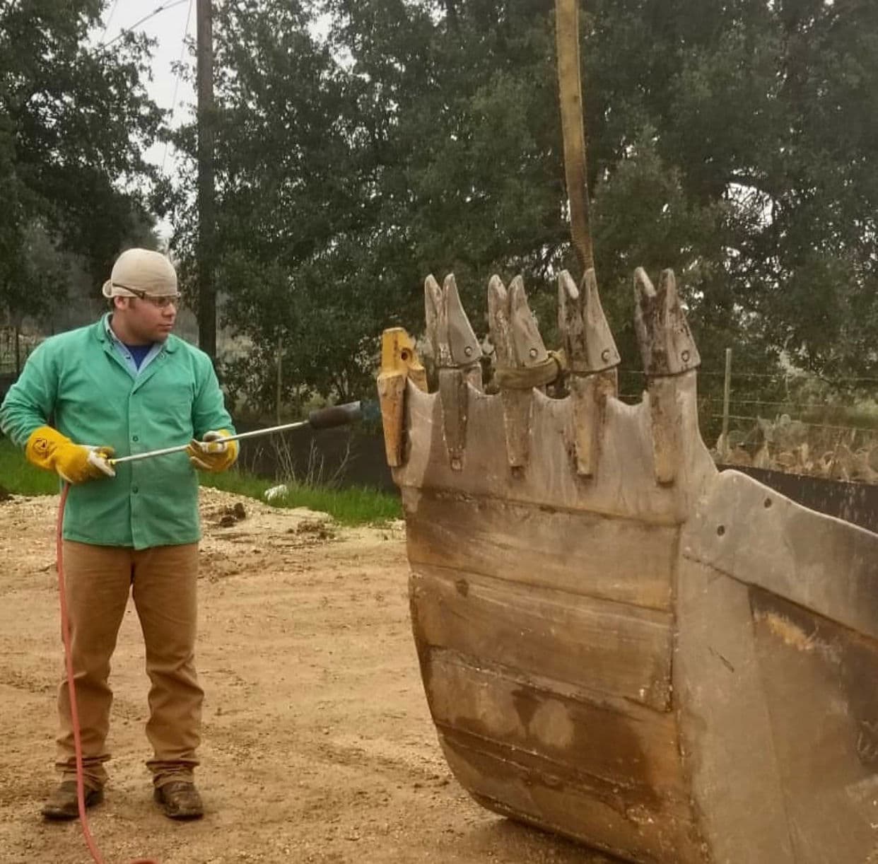Project On-Site Excavator Bucket Repair and Shank Installation image